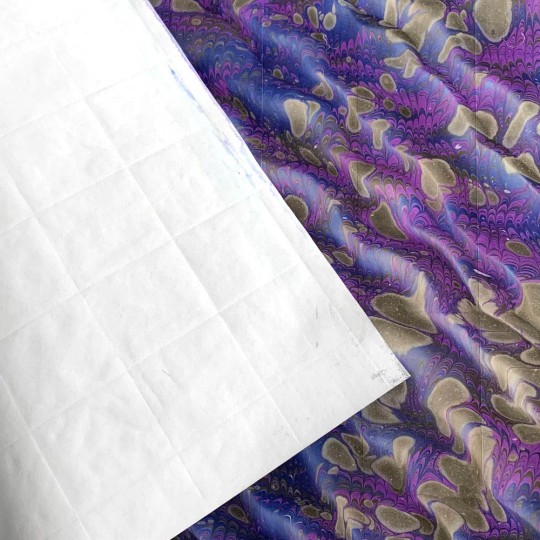 Hand Marbled Paper Dragon Skin Pattern in Purple and Blue ~ Berretti Marbled Arts